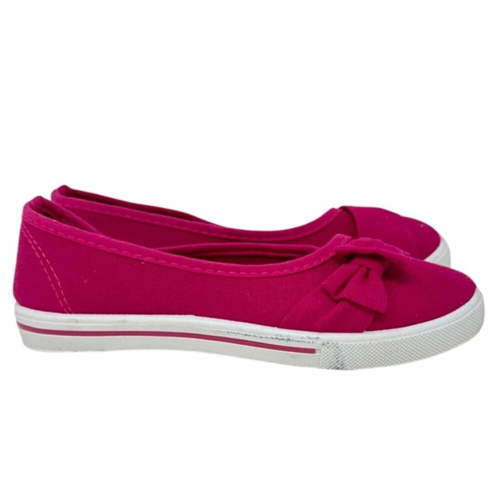 Rockland Girls Pink Canvas Slip-On Flats With Bow